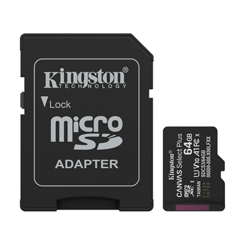 Kingston Memoria 64GB Microsdxc Canvas Select GEN 3+ADAPT