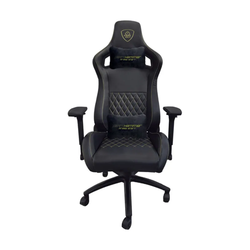 Keep OUT Silla Gamer PRO Xspro Hammer Gold Black Cuero Sintetico DE Alta Calidad Elevador 80mm Repos