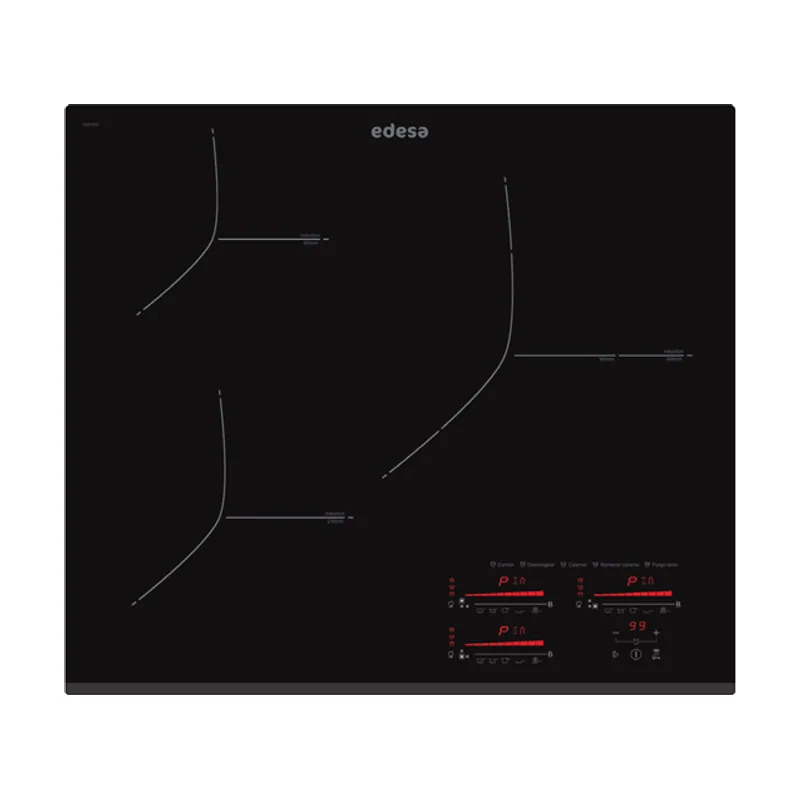 Edesa Vitroceramica Induccion EIMS-6330 B BK 3 Zonas Coccion Ancho 60 CM