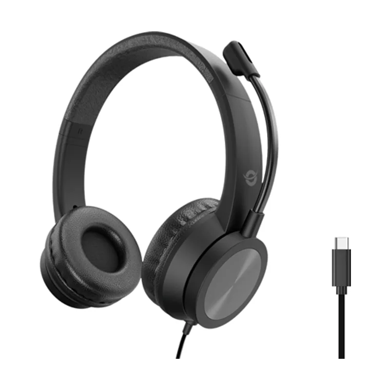 Conceptronic Headset POLONA05B Conexion USB-C Microfono Flexible Control Volumen Reduccion DE Ruido