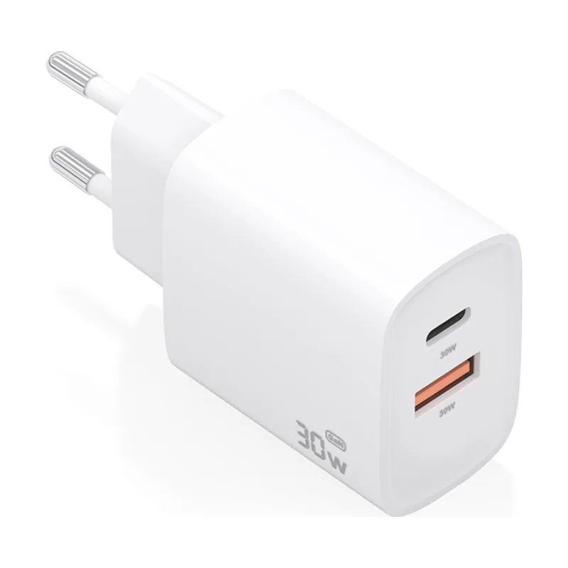 Aisens Cargador GAN 30W 1XUSB-C PD3.0 QC4.0 1XUSB-A QC3.0