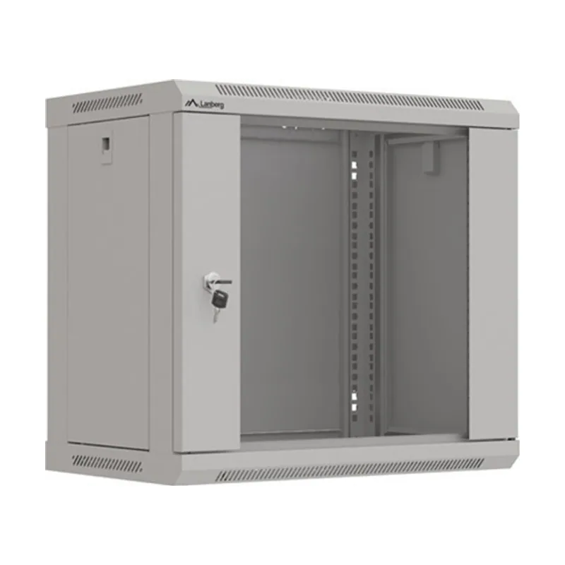 Lanberg Armario Mural Rack 19" 9U 540X350 Flat Pack Gris Puerta Cristal