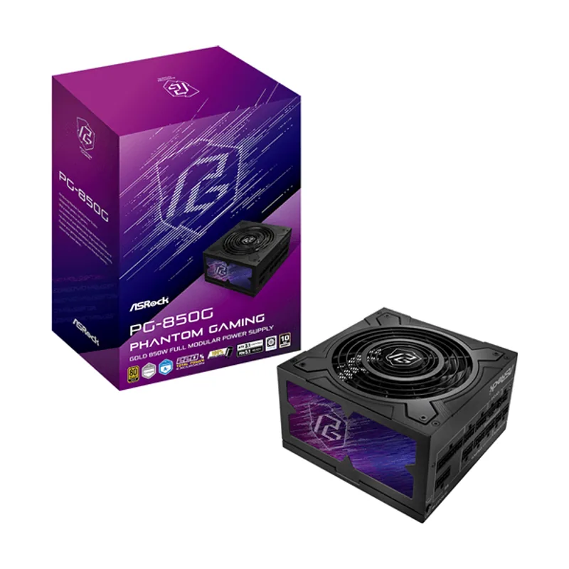 ASRock Fuente Alimentación 850W Phantom Gaming PG-850G 80 PLUS Gold Fully-Modular