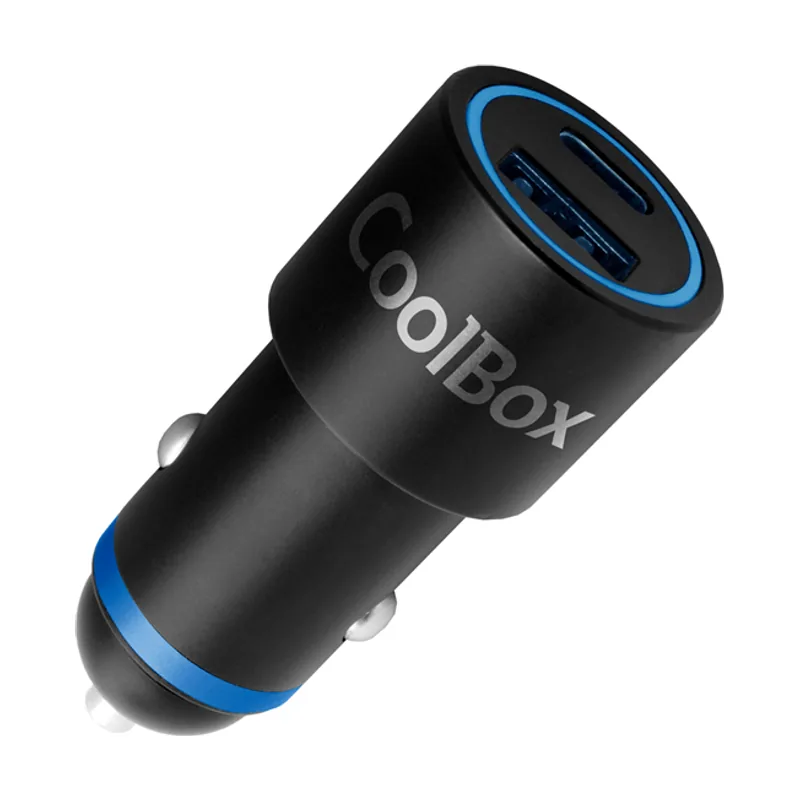 Coolbox Cargador DE Coche 48W USB-A/USB-C