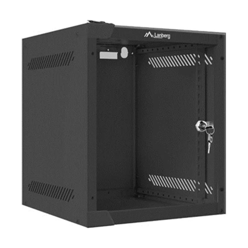 Lanberg Armario Mural Rack 10" 6U/280X310 Flat Pack Negro Puerta Cristal