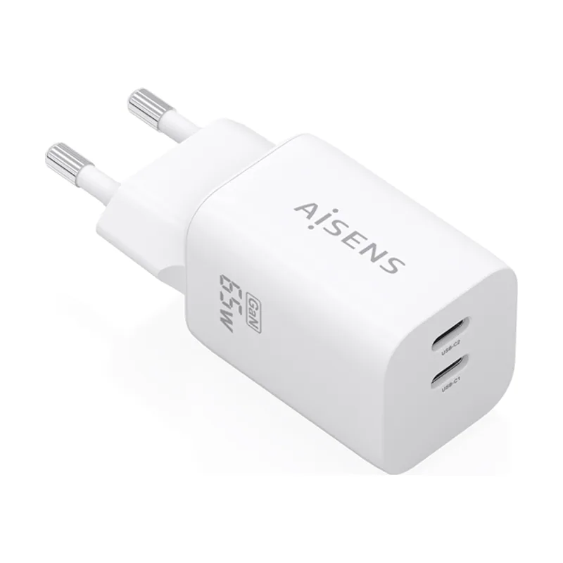 Aisens Cargador GaN 65W 2xUSB C PD3 0 QC4 0