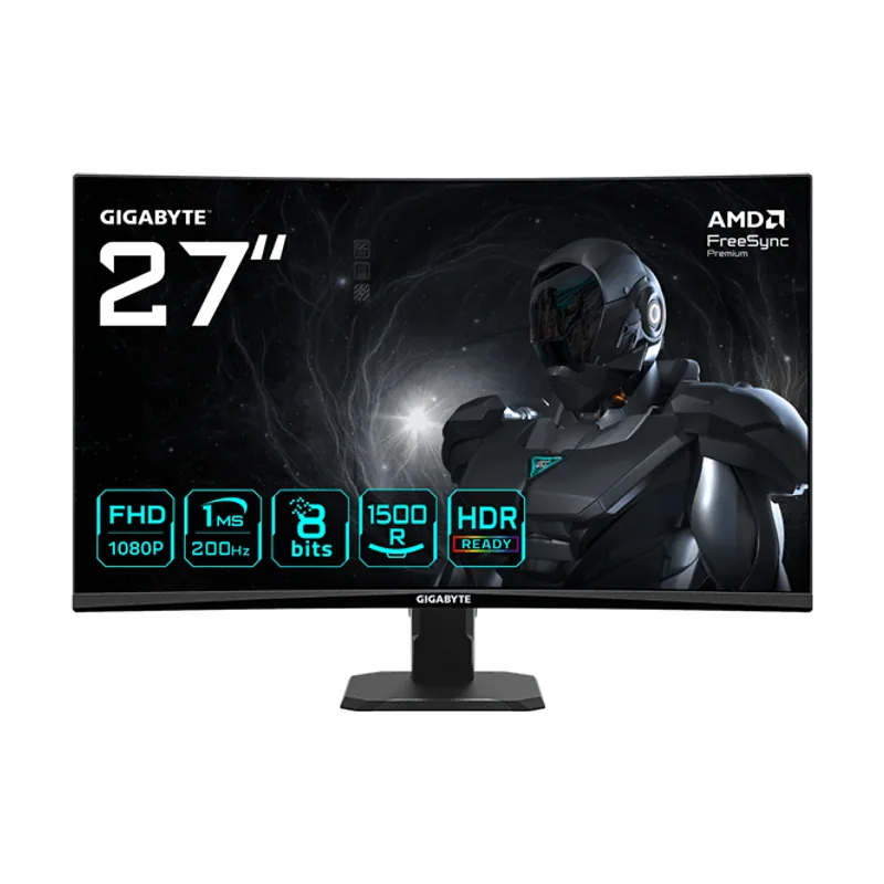 Gigabyte 27" GS27FCA,CURVO,VA 1500R,1920X1080 FHD 0.31PP,3000:1,1MS,200HZ,2HDMI+1DP