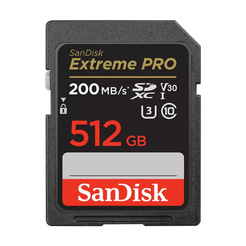 SanDisk Extreme PRO 512GB Sdxc Memory Card + 2 Years Rescuepro Deluxe UP TO 200MB/S & 140MB/S READ/WRITE Speeds