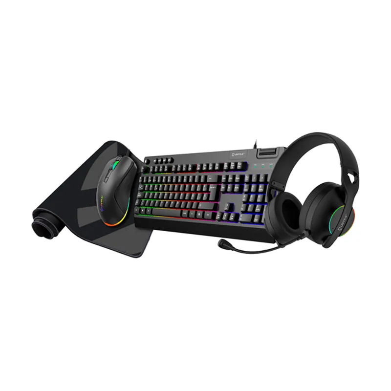Unyka Pack Gaming Teclado + Mouse + Headset Y Alfombrilla Nova 4in1 RGB Membrana 7200 DPI