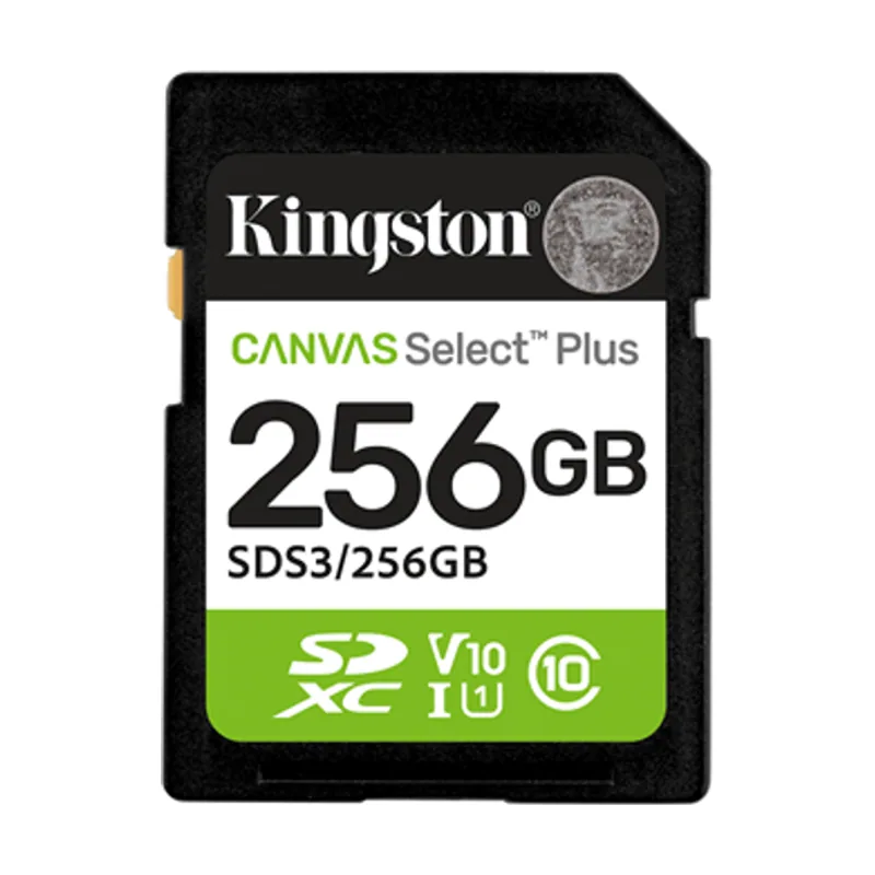 Kingston 256GB Sdxc Canvas Select Plus GEN3 150MB/S C10 UHS-I U1 V10