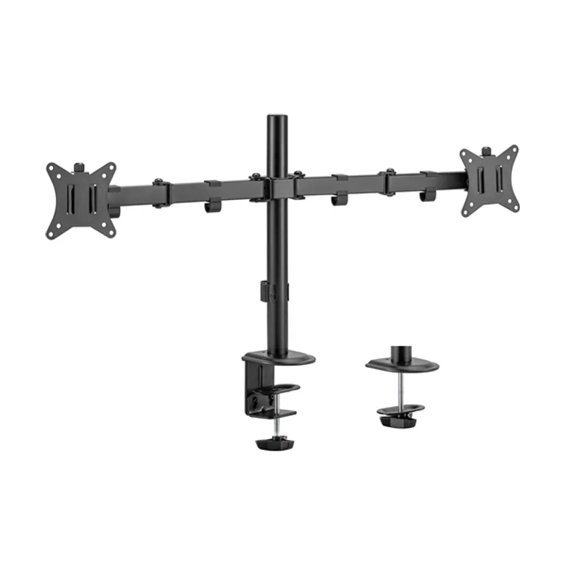 Soporte Pantalla Para Mesa DOS Brazos 2 Pantallas 17"-32" DE Brazo Inclinable Y Giratorio 360º MAX. Vesa 100X100 Hata