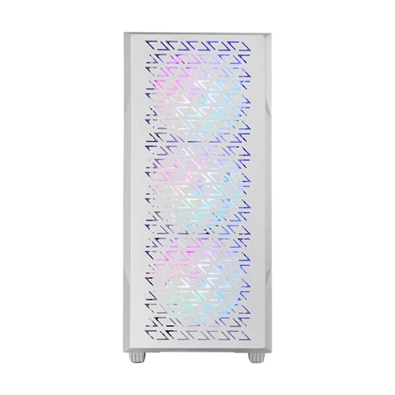 Mars Gaming Caja ATX Semitorre Gaming Mcgeo Frontal Blanco DE Malla Geometrica 4x120mm Frgb