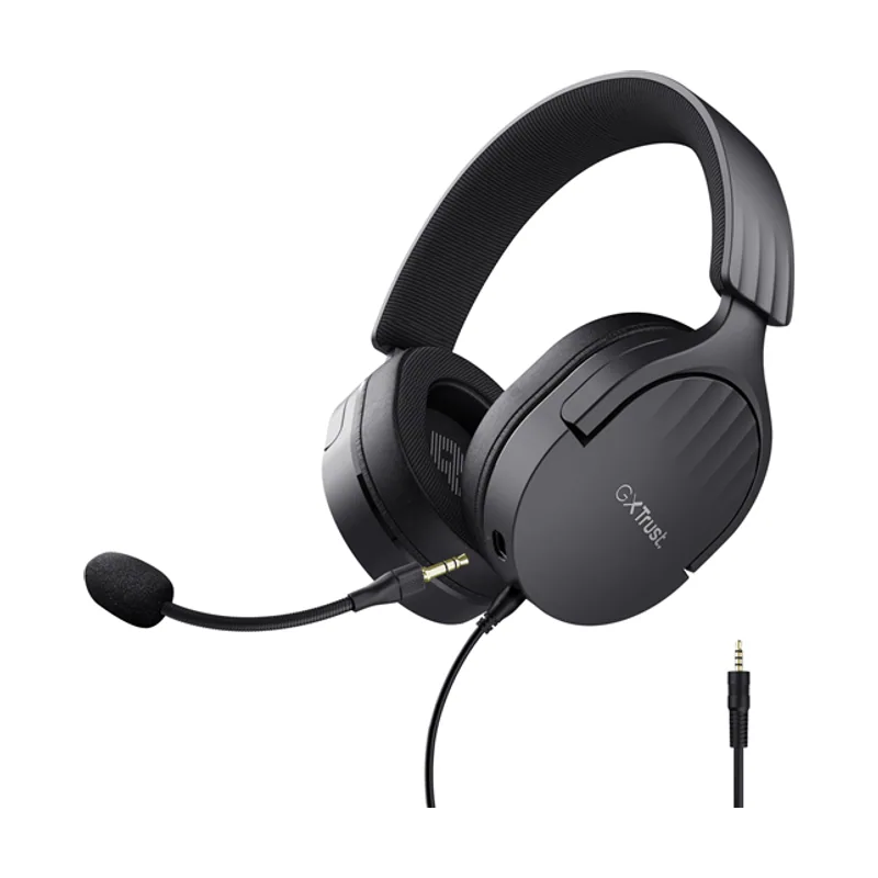 Trust Headset Gaming GXT 489 Negro Fayzo 24898 Microfono Desmontable Plegable Cable Trenzado