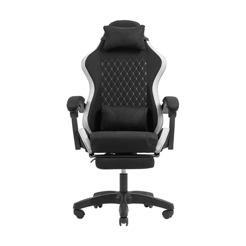 Mars Gaming Silla Gamer Mgcxfgrbl Negra Y Blanca Reclinable Reposabrazo Ajustable Reposapies Cojines