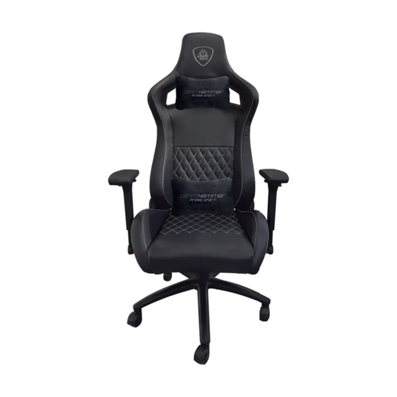 Keep OUT Silla Gamer PRO Xspro Hammer Silver Black Cuero Sintetico DE Alta Calidad Elevador 80mm Reposabrazos 4D Ruedas DE PU