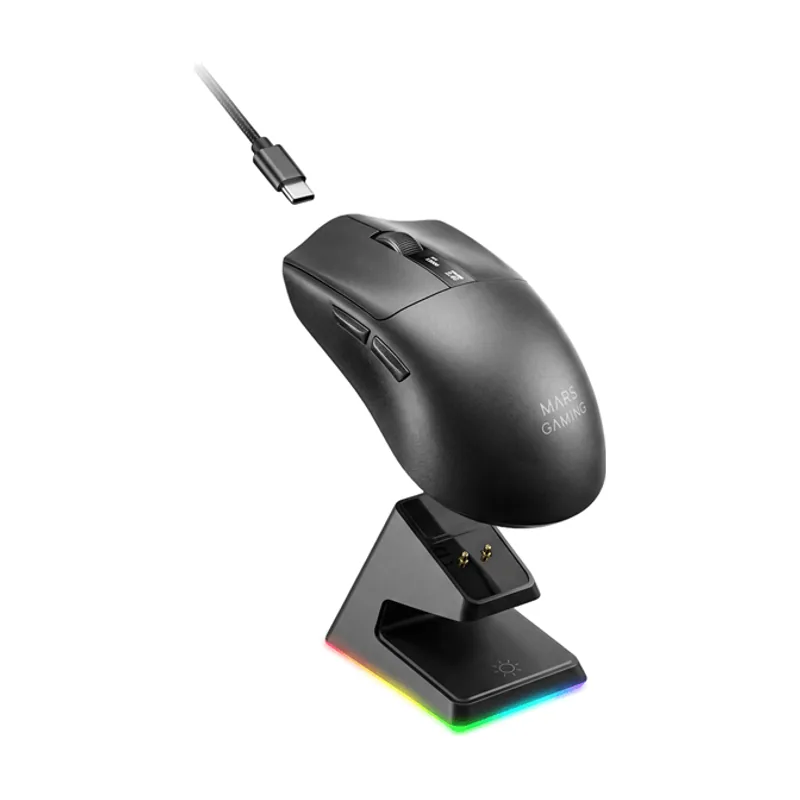 Mars Gaming Mouse Wireless Y Bluetooth MMW-ELITE TRI-MODE 2.4GHZ BT 5.4 6 Botones 20000 DPI