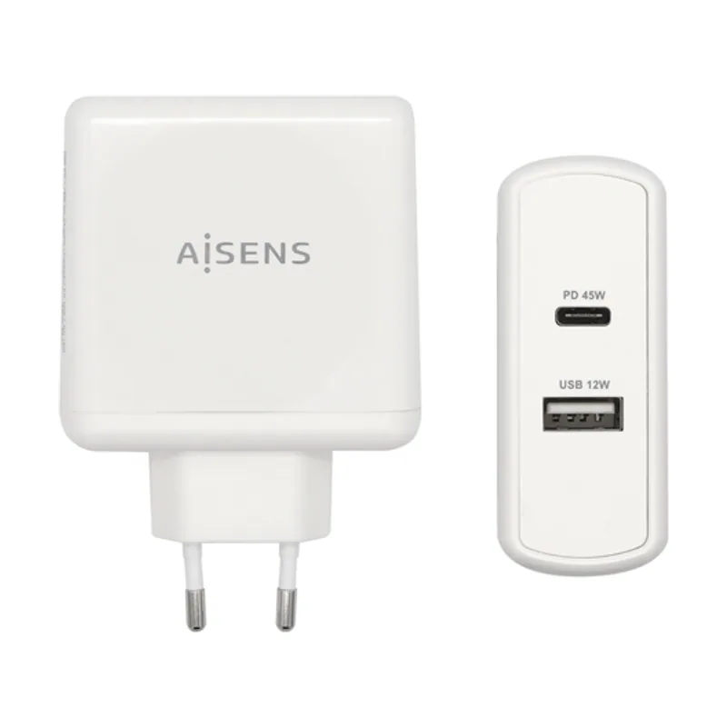 Aisens Cargador 57 W 1x USB C PD3 0 45 W 1x USB A 5 V 2 4 A 12 W