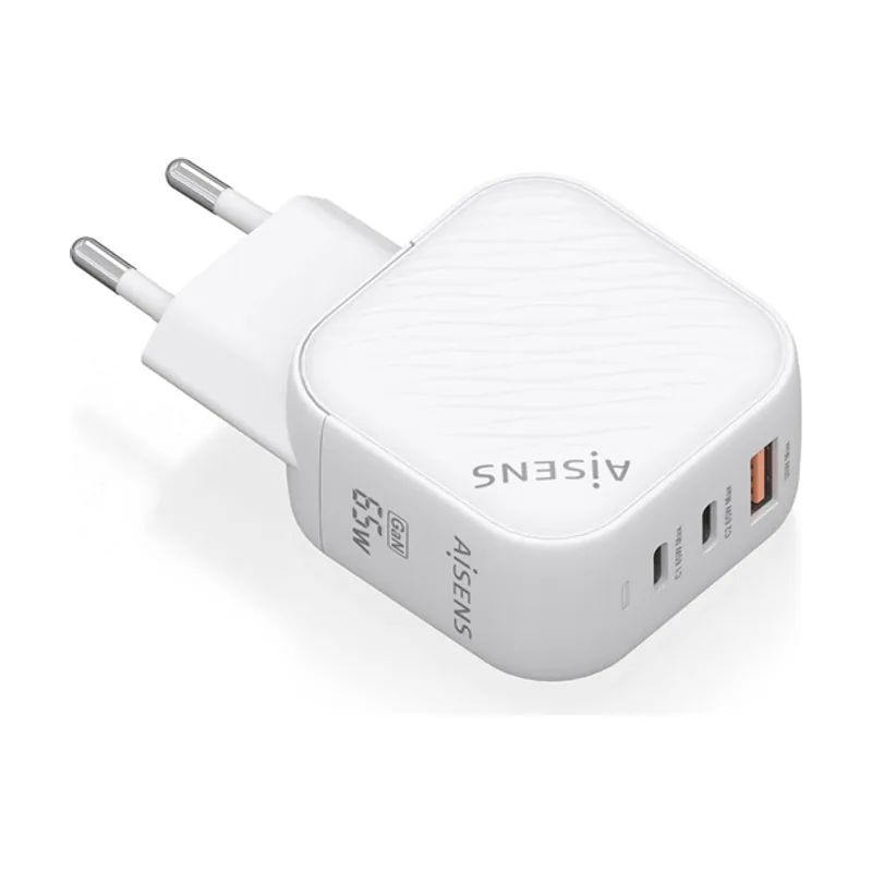 Aisens Cargador GaN 65W 2xUSB C PD3 0 QC4 0 1xUSB A QC3 0