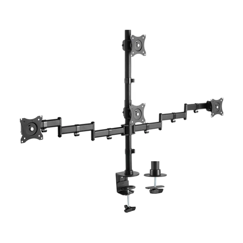 Aisens Soporte de Mesa Eco Giratorio e Inclinable para 4 Monitores
