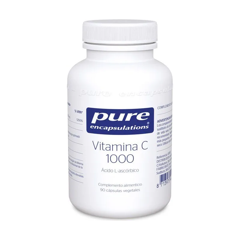 Solgar Pure Vitamina C 1000 Ácido L-ascórbico 90 Cápsulas Vegetales