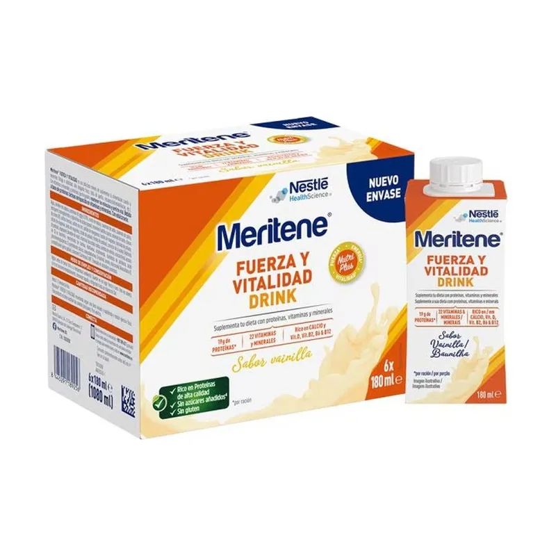 Nestle Meritene Fuerza Y Vitalidad Drink Sabor Vainilla 6x180 Ml