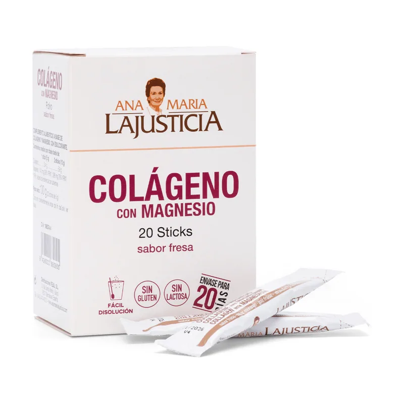 ANA Maria Lajusticia Colágeno Con Magnesio Sabor Fresa 20 Sticks