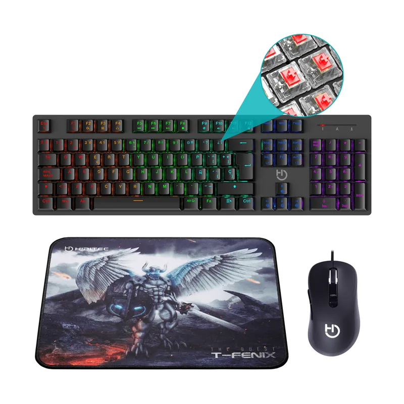 Hiditec Combo Gaming GK400 Tecl+Rat+Alfombrilla