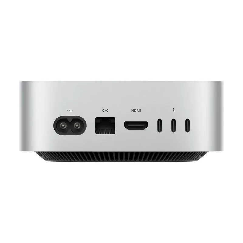 Apple Mac mini con chip M4 (2024), vista trasera con sus puertos