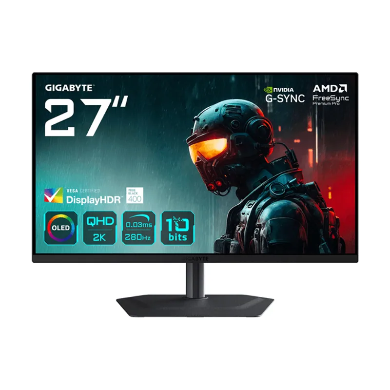 Gigabyte 27" MO27Q2A,QD-OLED,2560X1440 QHD 0.229PP,1.5:1,0.03MS,280HZ,2HDMI+1DP+3USB3.2+USB-C,ALTAVOCES
