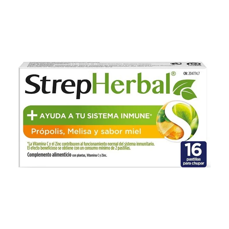 Reckitt Benck HC Strepherbal Propolis Melisa Sabor Miel 16 Pastillas