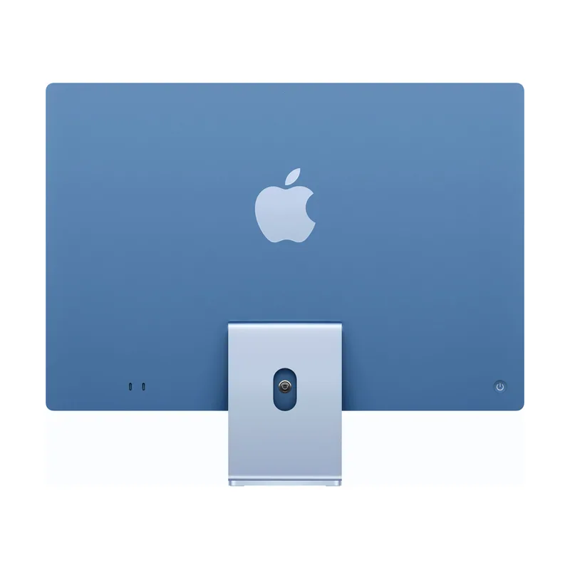 Apple iMac de 24 pulgadas con chip M4 en color azul, vista trasera