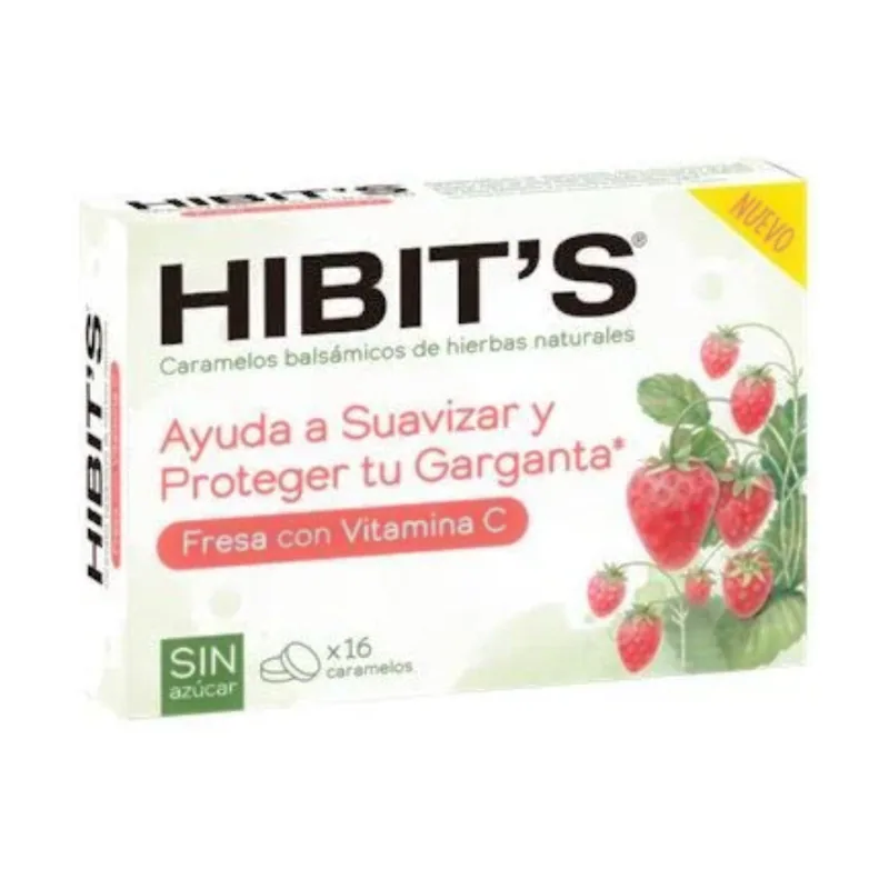 ERN Hibit's Caramelos Garganta Fresa Con Vitamina C 16 Unidades