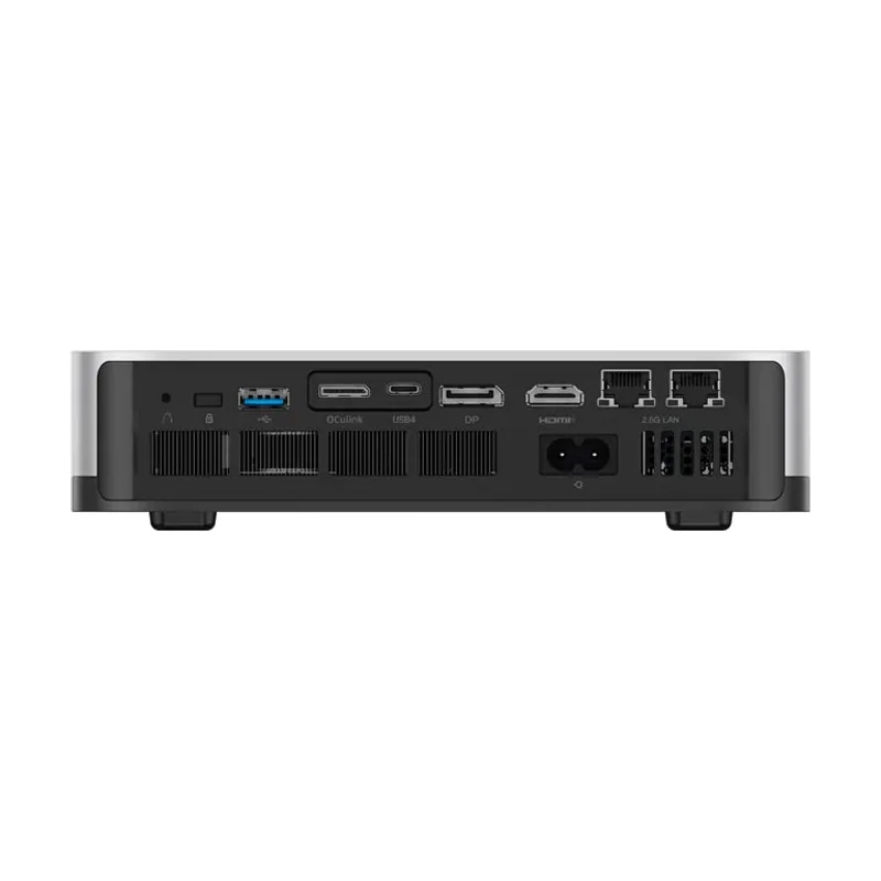 Minisforum AI X1 Pro, vista trasera con sus puertos