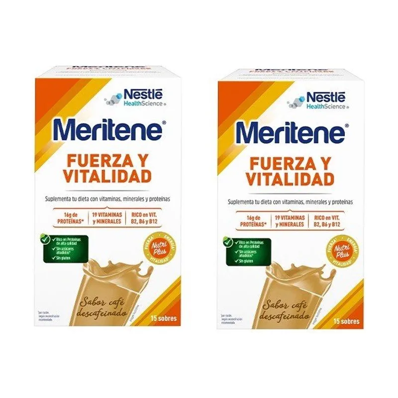 Nestle Meritene Fuerza Y Vitalidad Sabor Café Descafeinado 15 Sobres