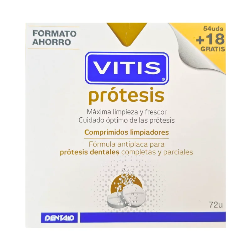 Vitis Prótesis 72 Comprimidos Limpiadores