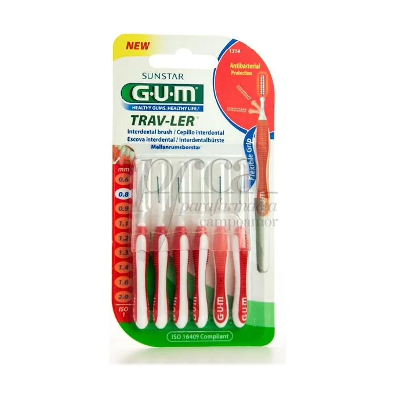 Gum Trav-ler Cepillo Interdental 0,8 Mm 6 Unidades