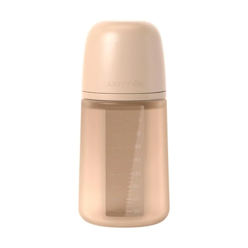 Suavinex Biberón Silicona Tetina SX Pro Flujo Medio Beige 240 ml