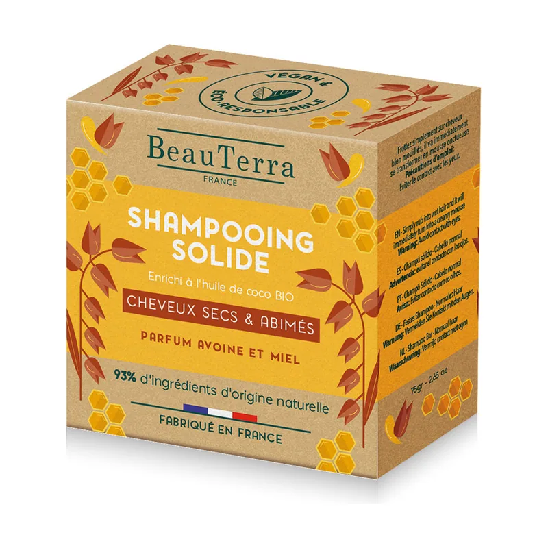 Beauterra SOLIDE champú de avena y miel 75 gr