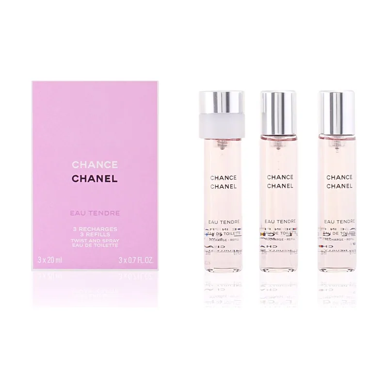 Chanel CHANCE EAU TENDRE eau de toilette twist & spray 3 recargas 3 x
