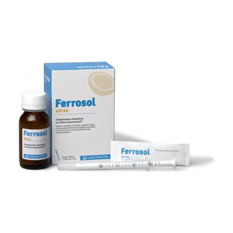 Laboratorios Viñas Ferrosol Suplemento Hierro Gotas 30 ml + Sobre 1,9 g