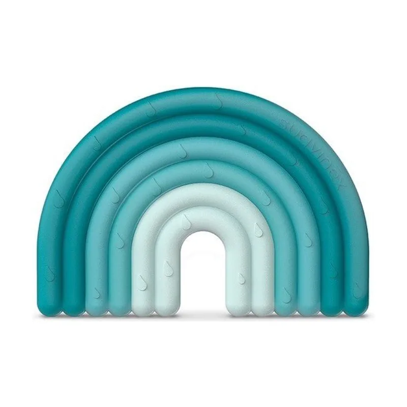 Suavinex Mordedor de Silicona +0m Arcoirirs Azul Etapa 1