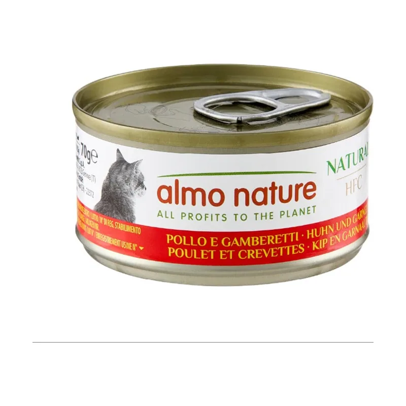 Almo Nature 70 g HFC pollo y gambas lata