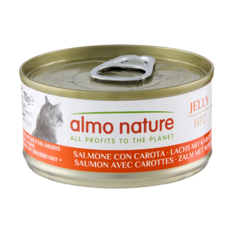Almo Nature 70 g HFC Salmón con Zanahorias en gelatina lata