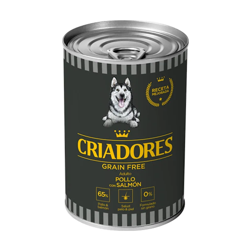 Criadores 400 g Adulto Grain Free Pollo y Salmón lata