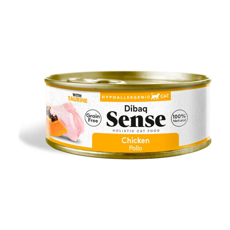 Dibaq 70 g Sense Hypoallergenic Grain Free Pollo con Papaya lata