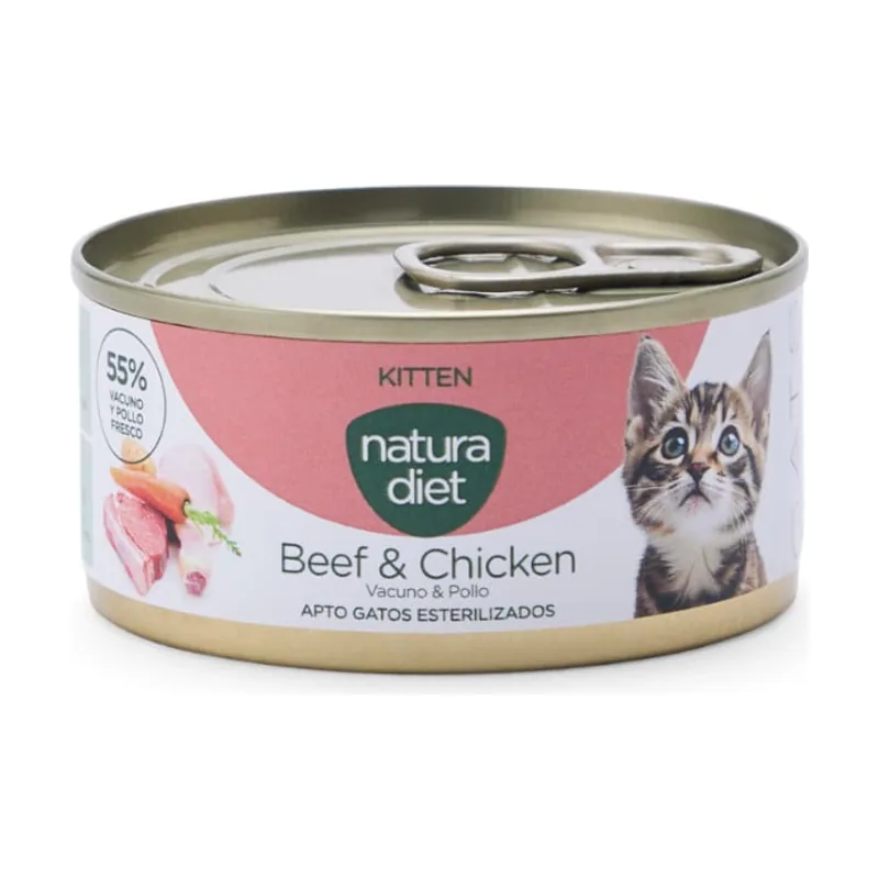 Natura Diet 85 g Kitten Vacuno & Pollo lata