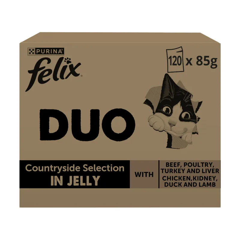 Felix 120 sobres x 85 g Duo Mix Carne Gelatina sobre