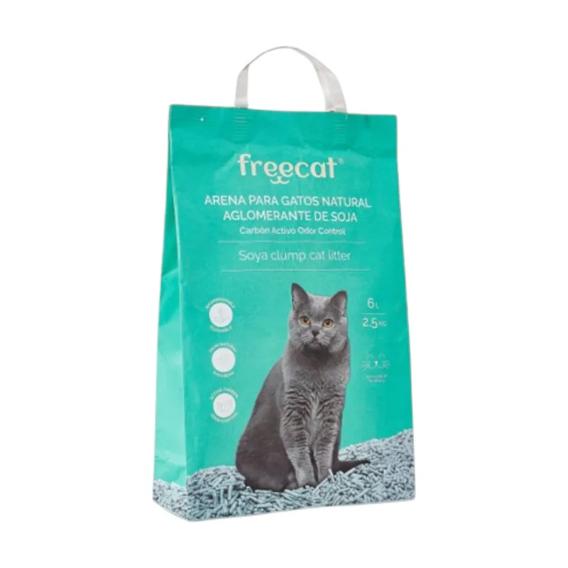 Freecat 6 L Arena Aglomerante Natural Soja Carbón para gatos