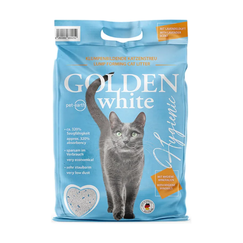 Golden Grey 14 kg Golden White Arena Aglomerante Lavanda para gatos