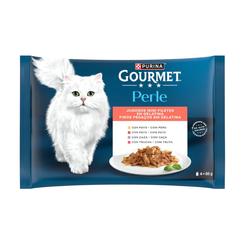 Gourmet 4 sobres x 85 g Perle Filetes en gelatina sobre